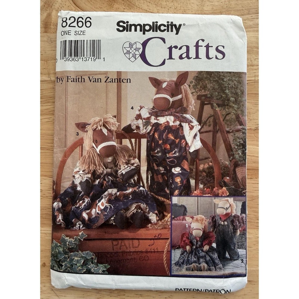 Simplicity Faith Van Zanten Pattern 8266 Decorative Boy‎ & Girl Horse & Clothes